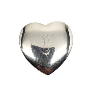 Greek Sterling Silver Heart Pill Box With JN Monogram # 19627